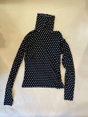 The Kit Black and white patterned turtleneck cotton t shirt